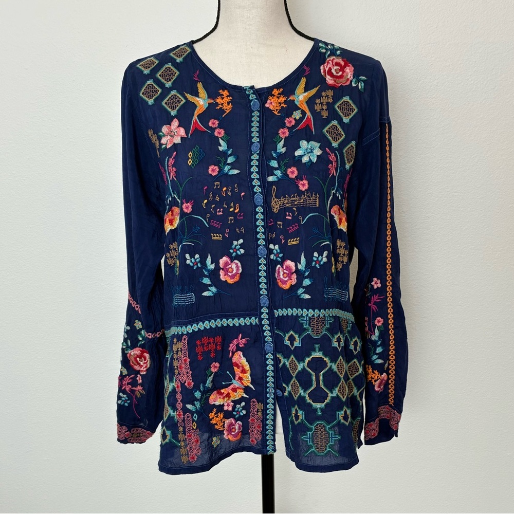 Johnny Was Embroidered Blouse